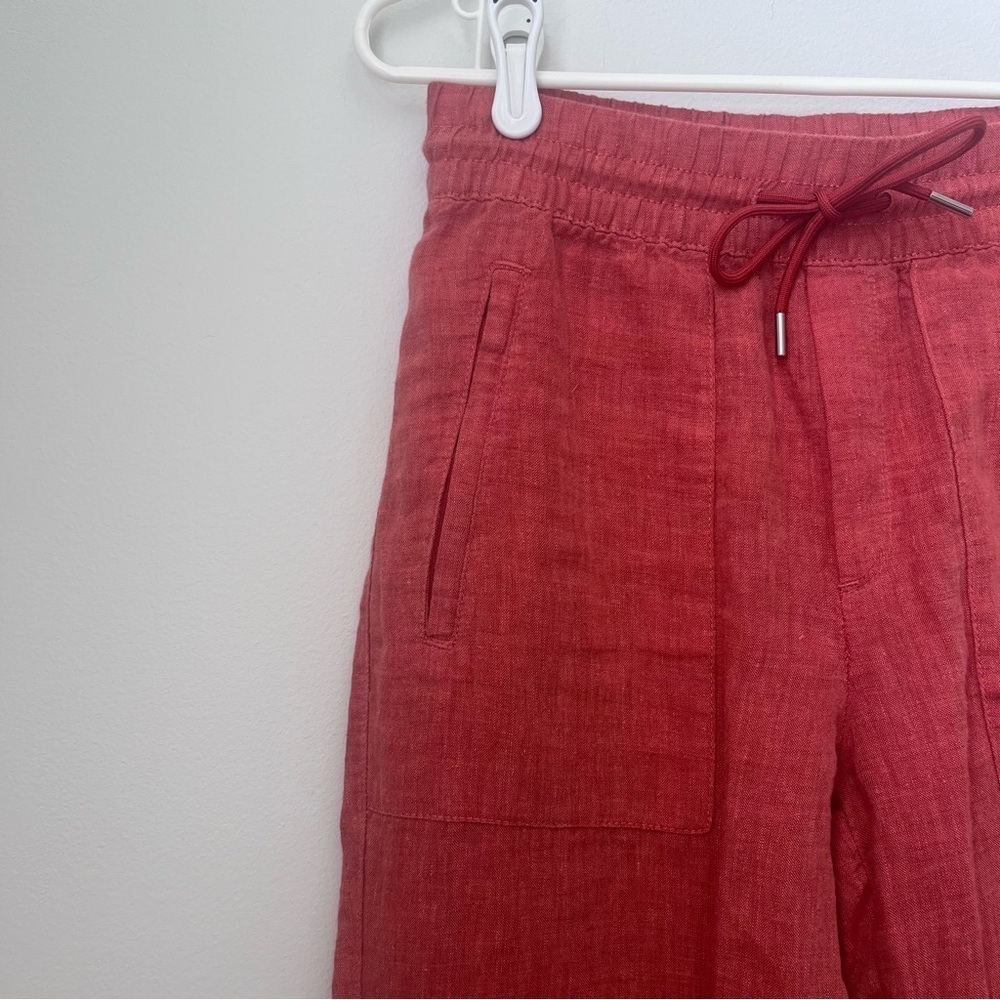 Athleta Retreat 100% linen Jogger Pant size 2 Coral Salmon Color - Picture 4 of 12